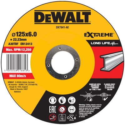 DeWALT DX7941 Tarcza do szlifowania metalu Extreme 125 x 6,0mm 1szt.