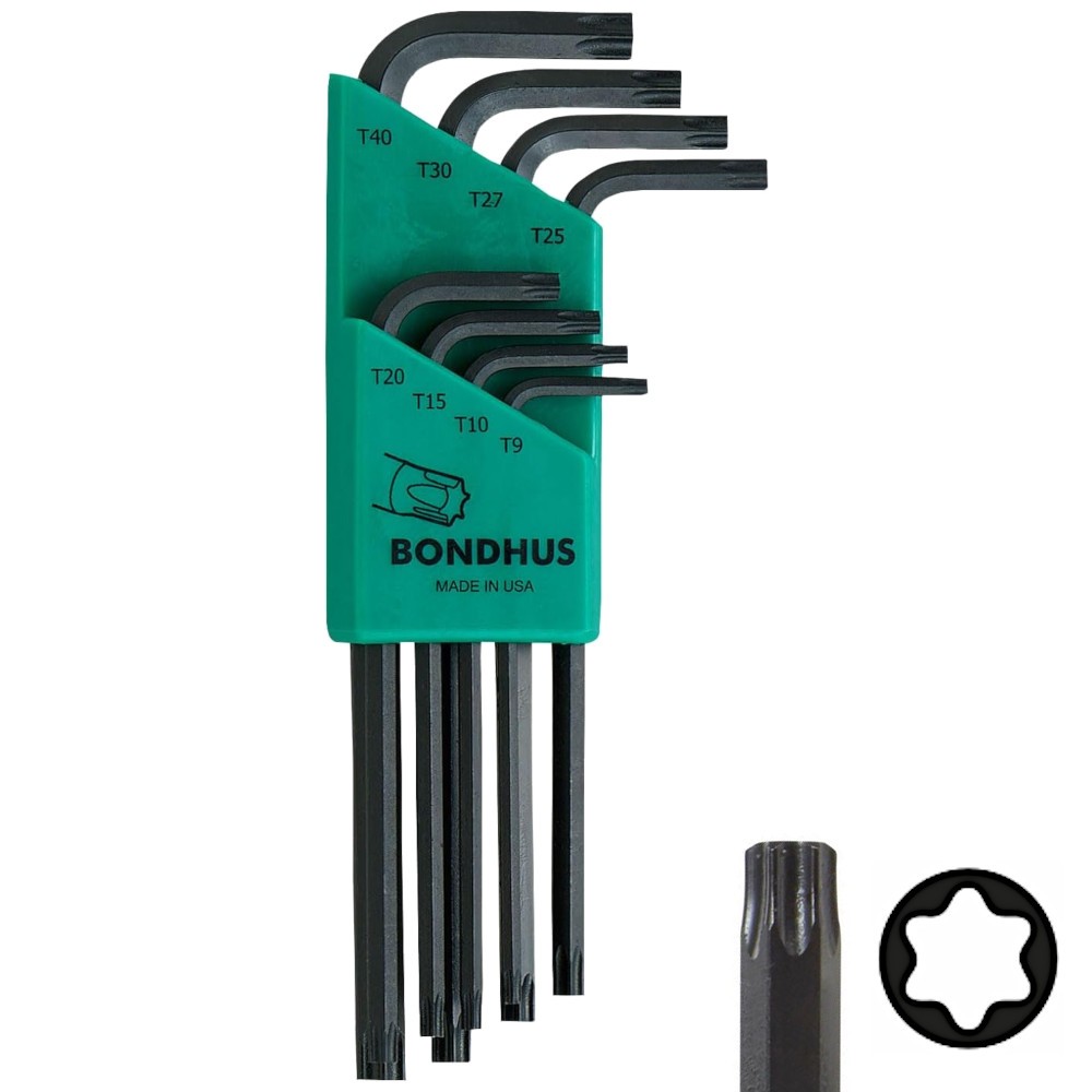 BONDHUS 31834 Zestaw 8 imbusów kluczy długich gwiazdkowych T9 - T40