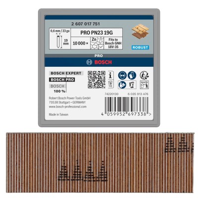 Gwoździe sztyfty 19mm PRO PN23 G 0,6/23g 10000szt. do GNH 18V-35 BOSCH 2607017751