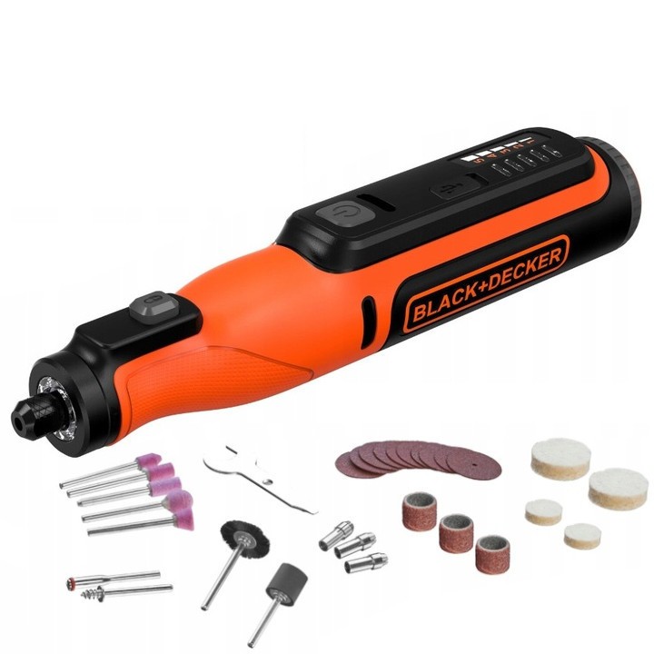 BLACK DECKER BCRT8I Precyzyjna szlifierka obrotowa 7.2V AKU + akc 37szt