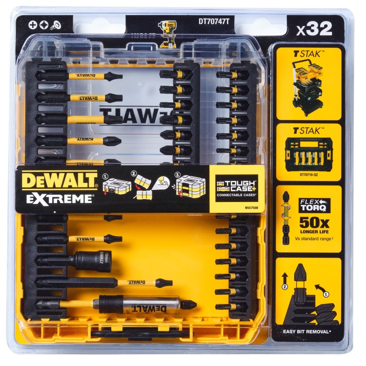 Bity udarowe w etui Tough Case+  DeWALT