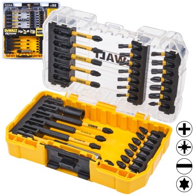 DEWALT Zestaw bitów udarowych PH PZ TORX SL 32 szt. w etui Tough Case+ DT70743T