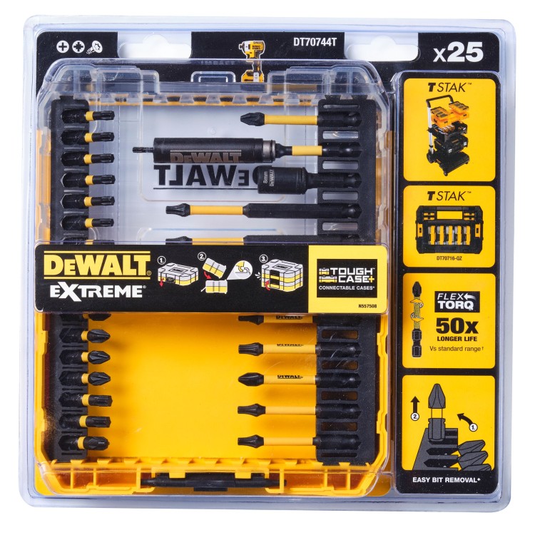 Bity udarowe w etui Tough Case+  DeWALT