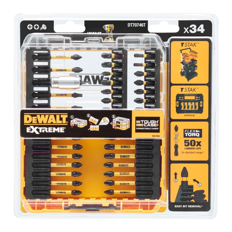 Bity udarowe w etui Tough Case+  DeWALT