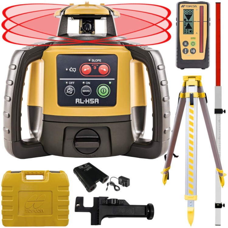 Niwelator laserowy TOPCON RL-H5A + Odbiornik LS-100D + Statyw 1,65m + Łata