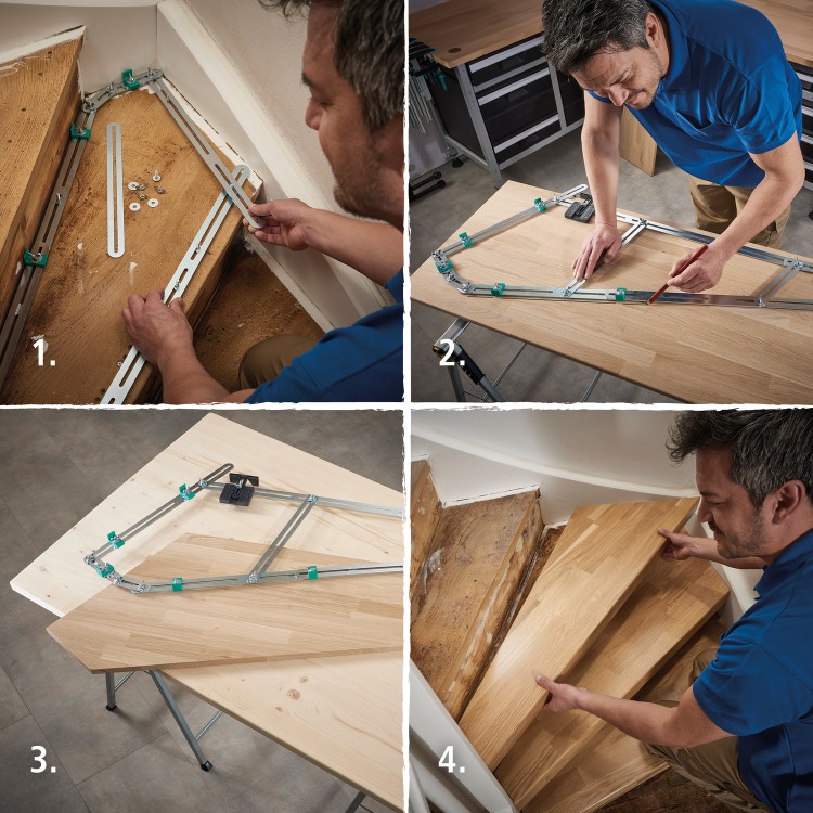 5210000 Wolfcraft Zastosowanie schody zaokrąglone