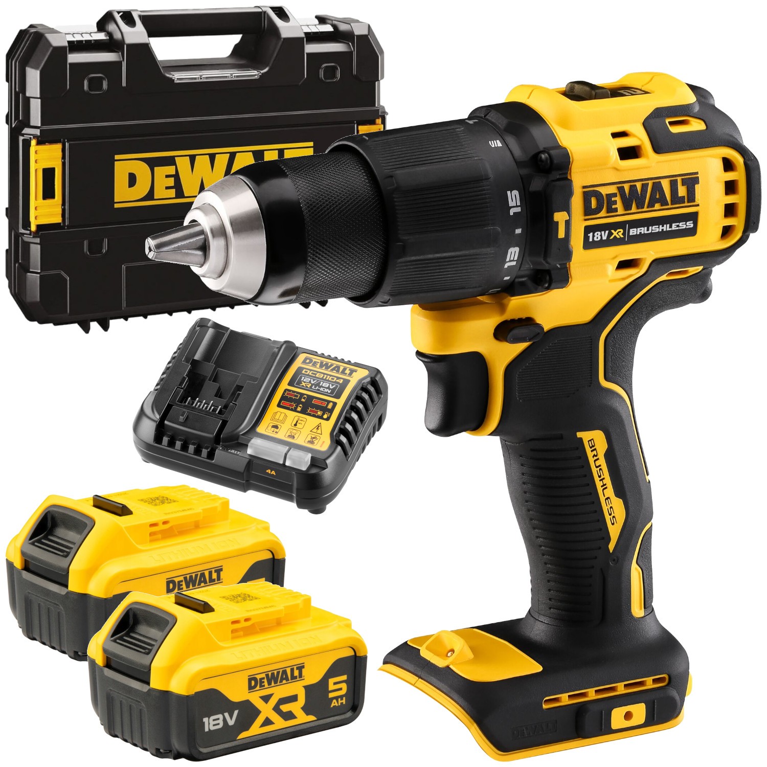 Wiertarko-wkrętarka udarowa 18V 65Nm 2x 5,0Ah DeWALT DCD709P2T