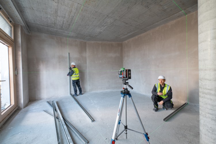 Laser liniowy Bosch GLL 18V-120-33 CG zastosowanie