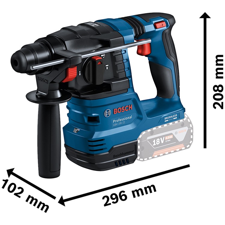 BOSCH GBH 18V-22 Młotowiertarka akumulatorowa