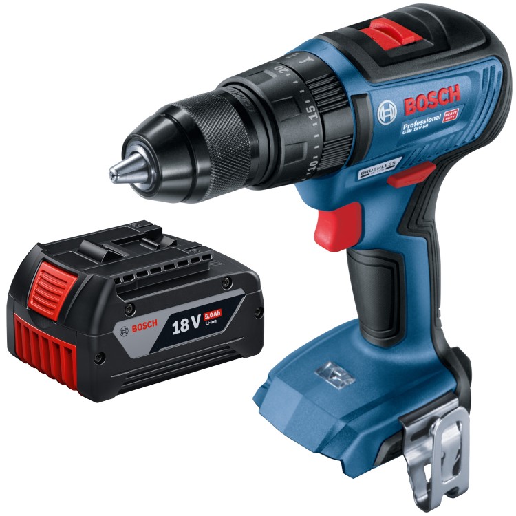 BOSCH Wiertarko Wkrętarka udarowa GSB 18V-50 1x 5,0Ah
