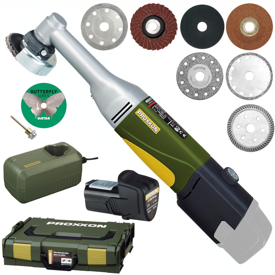 Szlifierka kątowa LHW/A Proxxon29817 +2x aku ład walizka + akcesoria