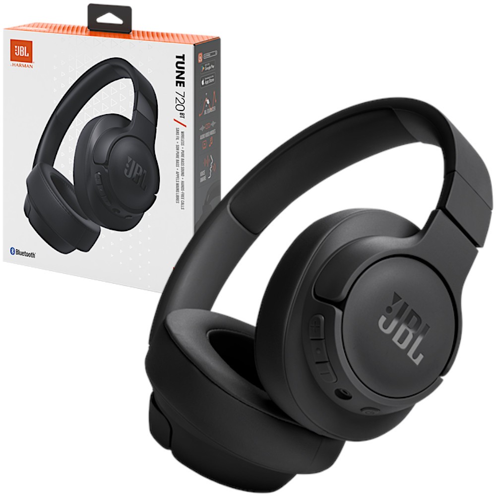 Bezprzewodowe słuchawki wokółuszne JBL Tune 720BT czarne