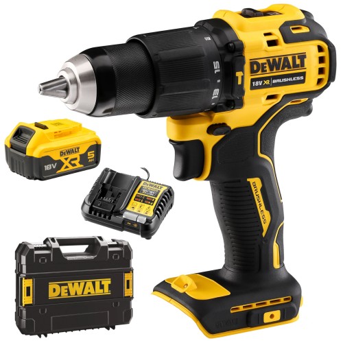 Wiertarko-Wkrętarka udarowa 18V XR 65Nm 5Ah ład walizka DEWALT DCD709P1