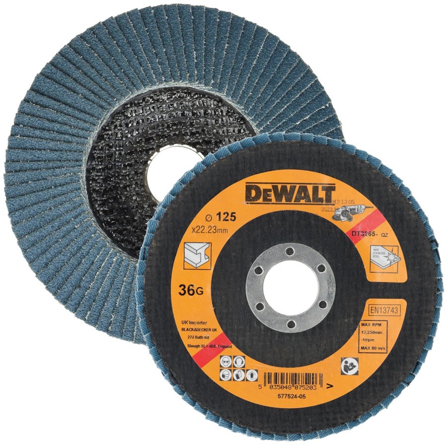 Tarcza listkowa do szlifierki kątowej 125mm G36 wygięta DeWALT DT3265