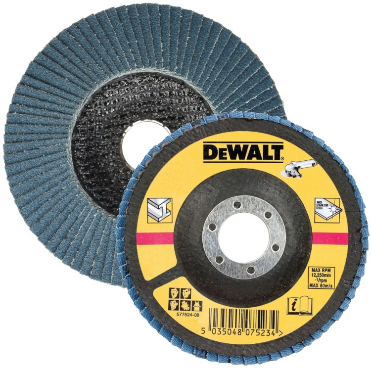 Tarcza listkowa do drewna metalu 125mm ścierna lamelkowa G36 DEWALT DT3308