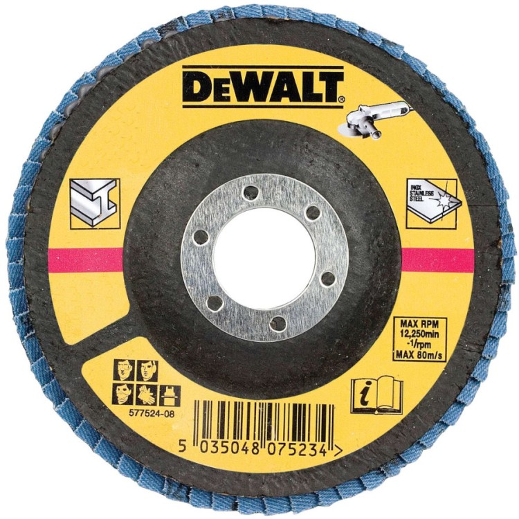 Tarcza listkowa do metalu 125mm ścierna lamelkowa G36 DEWALT DT3308