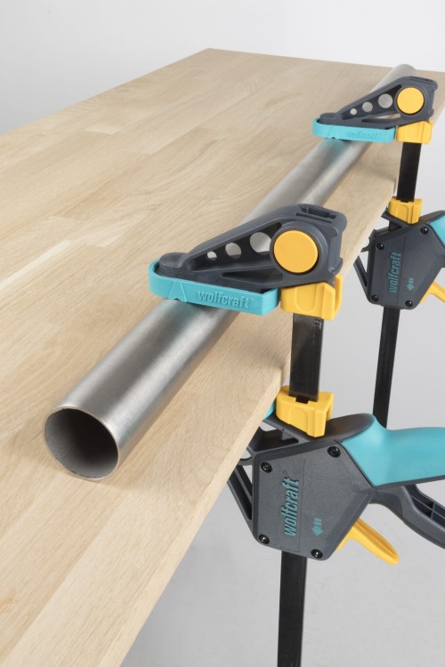 zastosowanie nakładek ochronnych 2 V-Pad do ścisków WOLFCRAFT