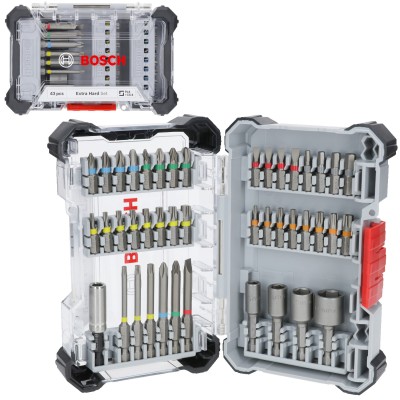 Zestaw bitów i nasadek w kasecie 43el Extra Hard Bosch 2607017723