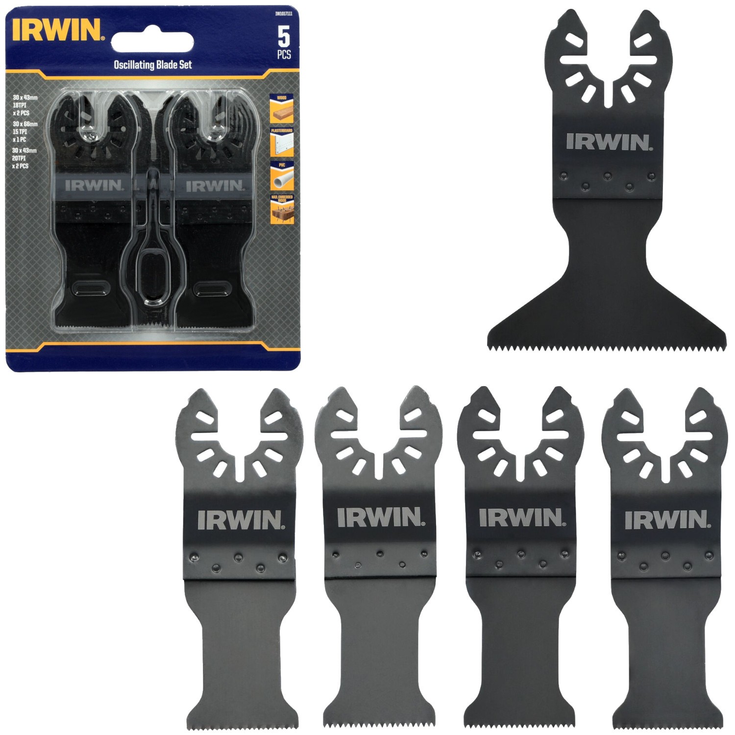 IRWIN IW1017111 Zestaw brzeszczotów do urządzeń wielofunkcyjnych 5szt.