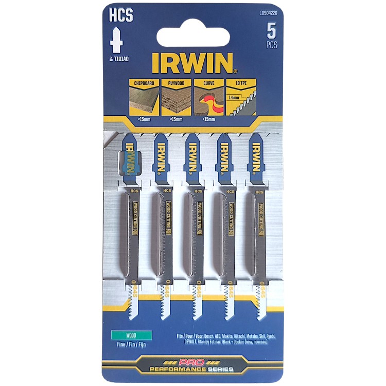 IRWIN 10504226 Brzeszczoty do wyrzynarki HCS, 83 mm, 20 TPI, T101AO 5szt.