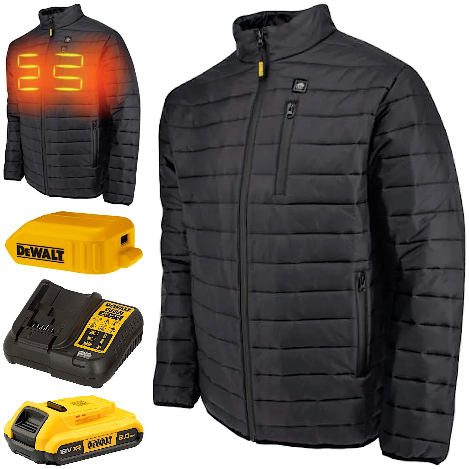 DeWALT DCHJ093D1-XL Podgrzewana Kurtka robocza puchowa 2,0Ah roz. XL