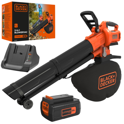 Dmuchawa odkurzacz do liści rozdrabniarka 36V 2,5Ah Black Decker BCBLV3625L1