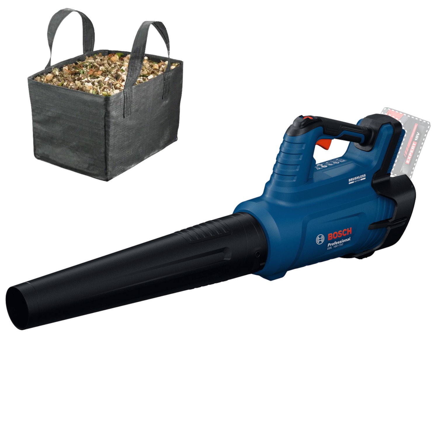 Dmuchawa akumulatorowa 18V GBL 18V-750 Bosch + worek na liście