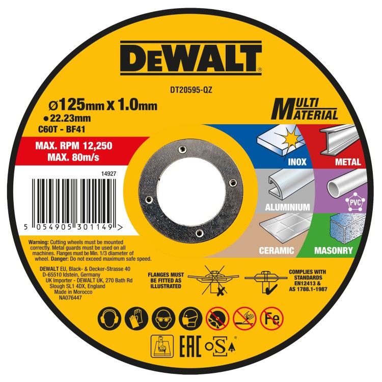Tarcza do wielu materiałów 125x1mm Multi Material DeWALT DT20595