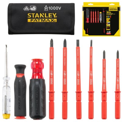 Zestaw 10 wkrętaków VDE Multi-bit FatMax w etui Stanley FMHT66426-0