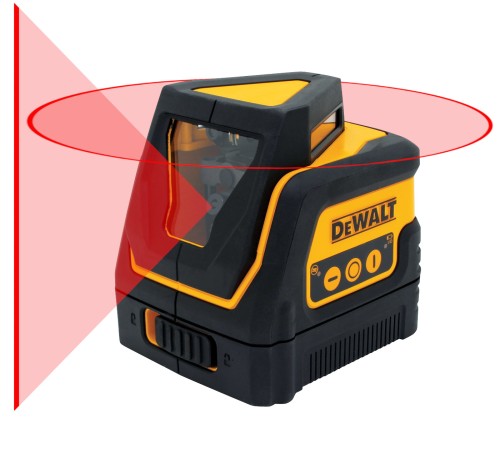 Laser krzyżowy 360° wiązka czerwona uchwyt kufer DeWALT DW0811