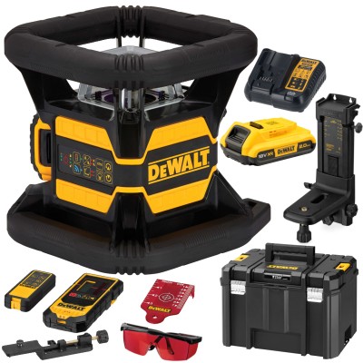 Laser obrotowy czerwony 600m 18V 2Ah akcesoria DeWALT DCE080D1RS
