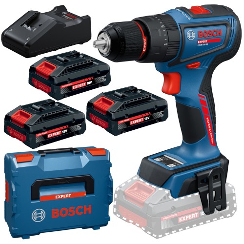 Akumulatorowa wiertarko-wkrętarka udarowa Bosch EXPERT EXSB18V-90 L-BOXX 136 3x4Ah Ładowarka