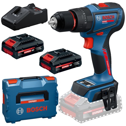 Akumulatorowa wiertarko-wkrętarka udarowa Bosch EXPERT EXSB18V-90 L-BOXX 136 2x4Ah Ładowarka