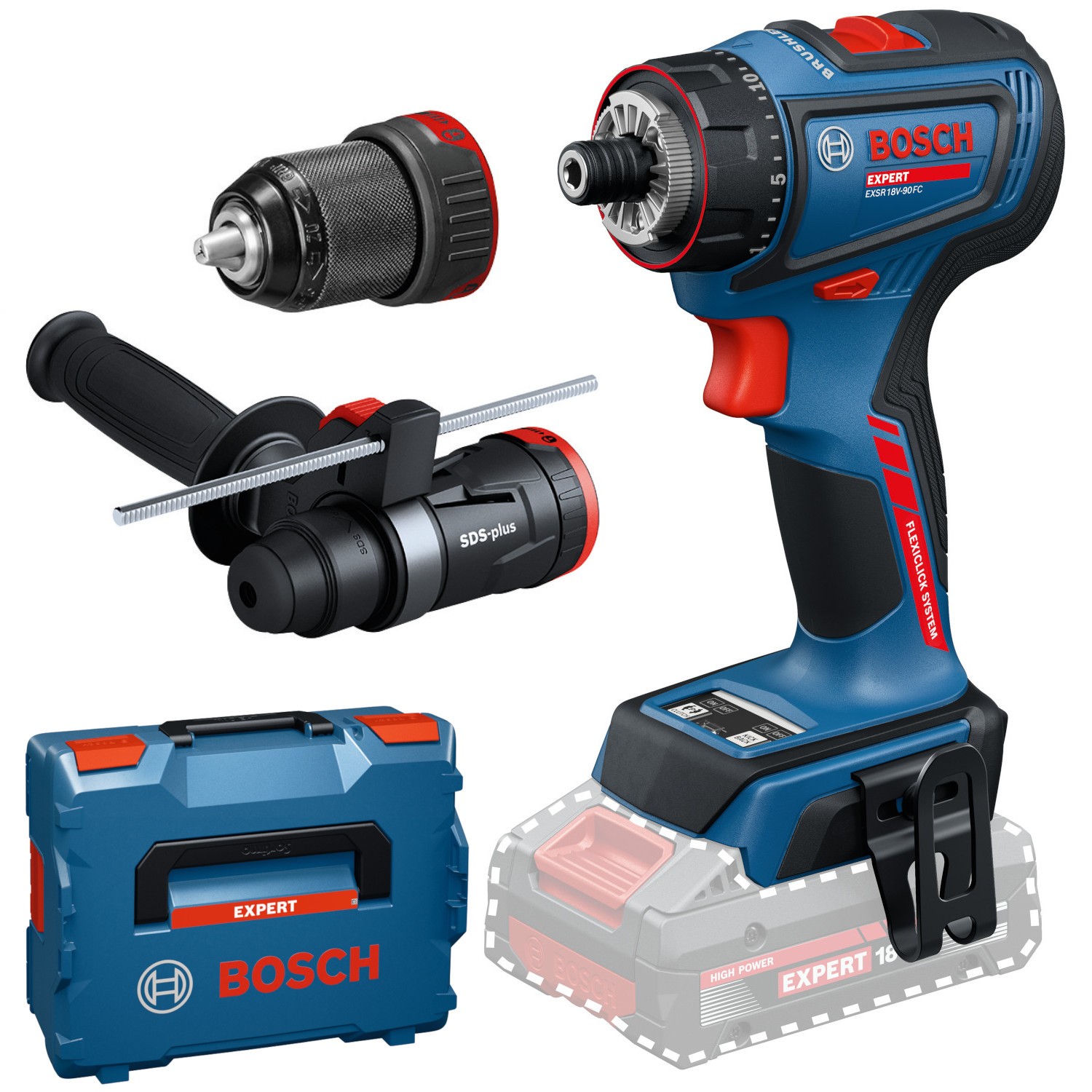 Wiertarko-wkrętarka 18V Bosch EXPERT EXSR18V-90FC 2xuchwyt L-BOXX 136