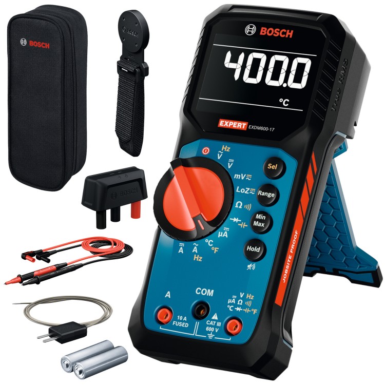 Multimetr cyfrowy AC 600V akcesoria Bosch EXPERT EXDM600-17