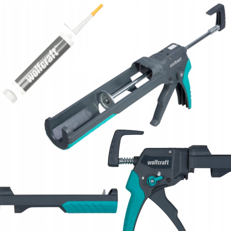 WOLFCRAFT Pistolet do silikonu MG 400 4354000 do 180KG + Pusta tuba do mas