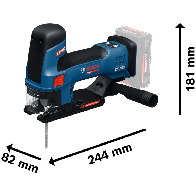 Wyrzynarka BOSCH EXPERT EXST18V-155S wymiary