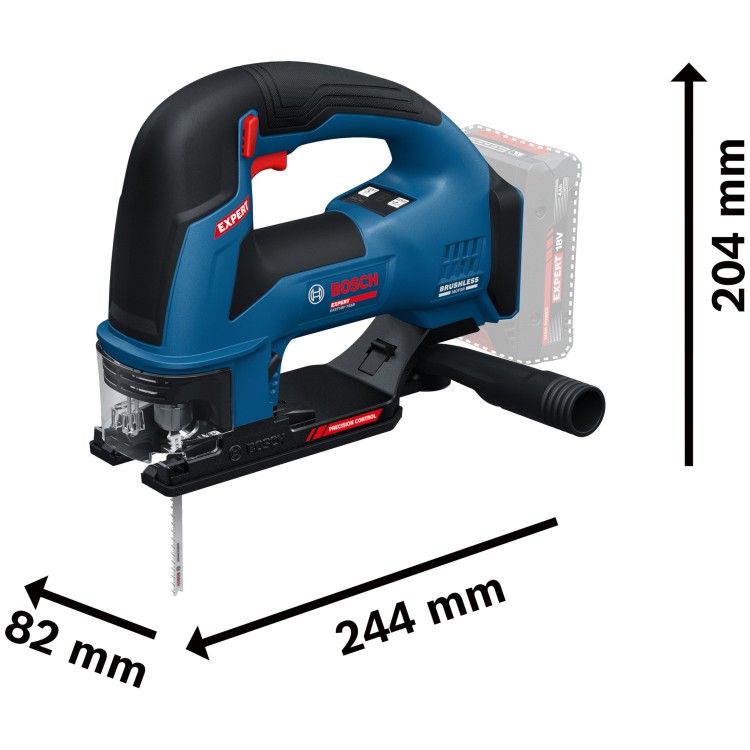 Wyrzynarka BOSCH EXPERT EXST18V-155B wymiary