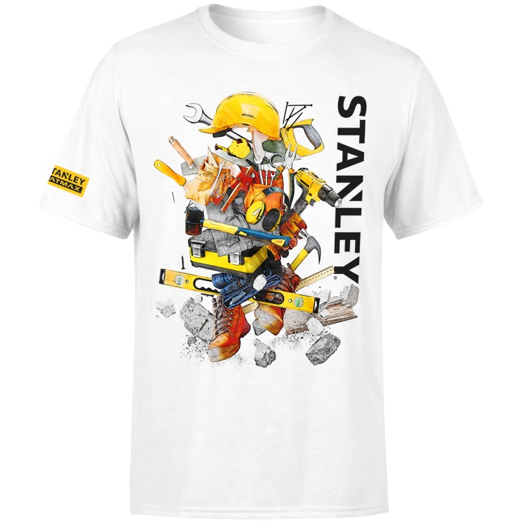 T-shirt biały z logiem Stanley i grafiką roz. M