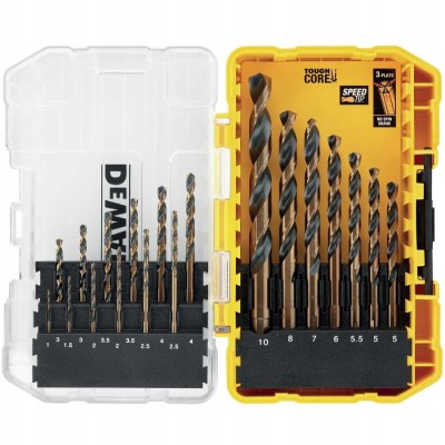 Wiertła do metalu 1-10mm 19szt. w etui Tough Case DeWALT DT70728