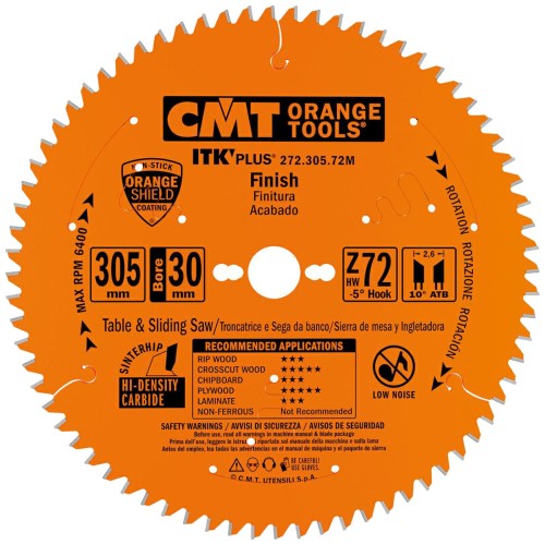 CMT 272.305.72M Tarcza pilarska do drewna, płyt OSB, sklejki 305x30mm 72z