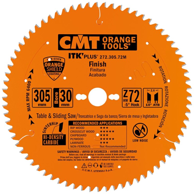 CMT 272.305.72M Tarcza pilarska do drewna, płyt OSB, sklejki 305x30mm 72z