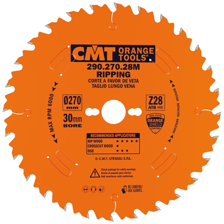 CMT 290.270.28M Tarcza pilarska do drewna, płyt OSB 270x30mm 28z