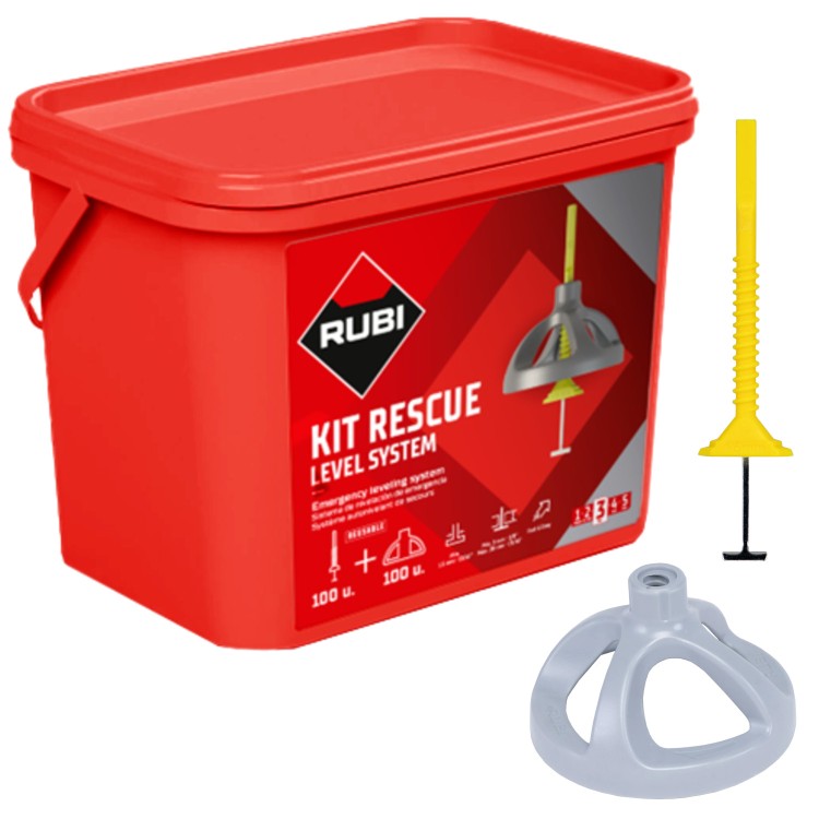 System poziomowania klipy 100szt. + nakrętki 100szt. RUBI RESCUE REUSABLE
