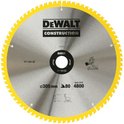 DeWALT DT1184 Tarcza pilarka do drewna 305 x 30mm 80z