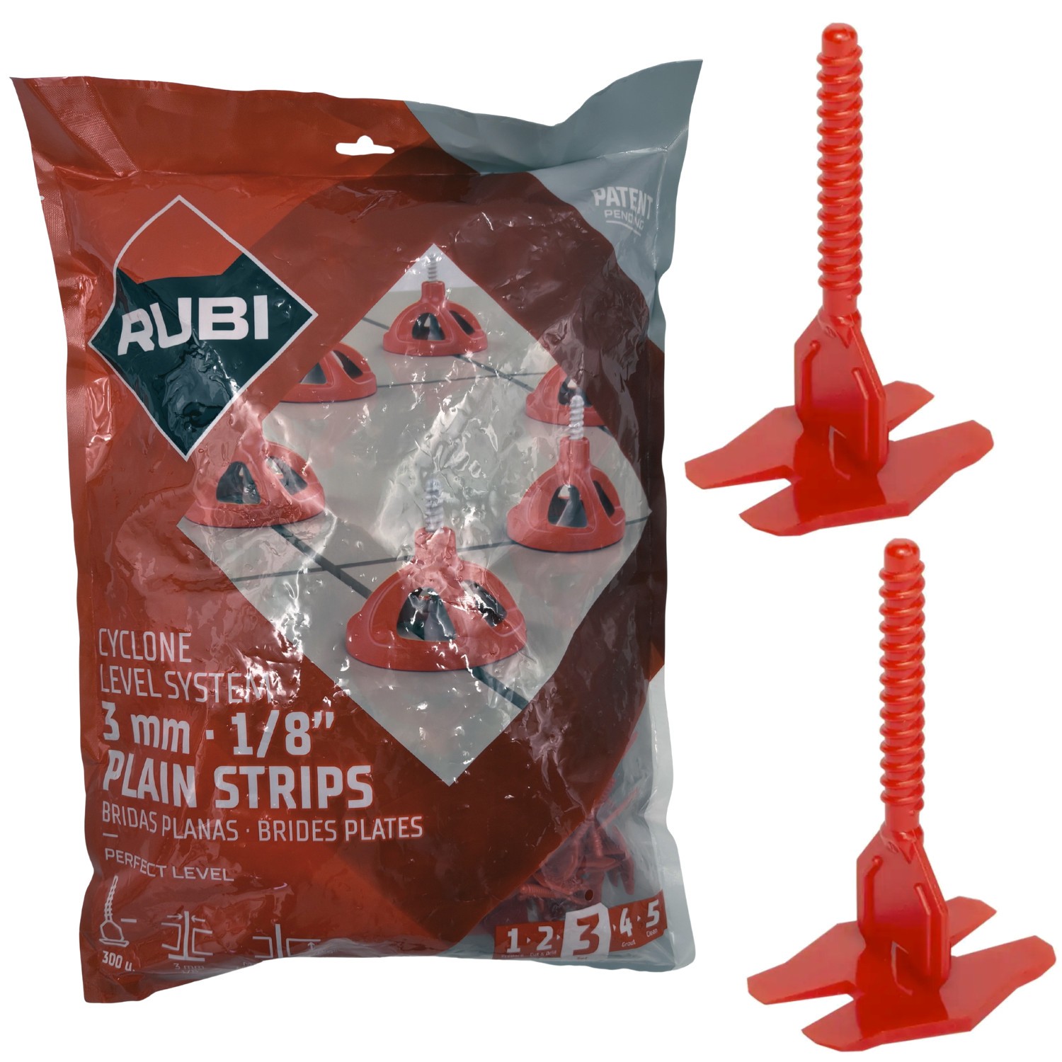 Podstawa do poziomowania płytek 3mm 300szt CYCLONE LEVEL SYSTEM Rubi 35947