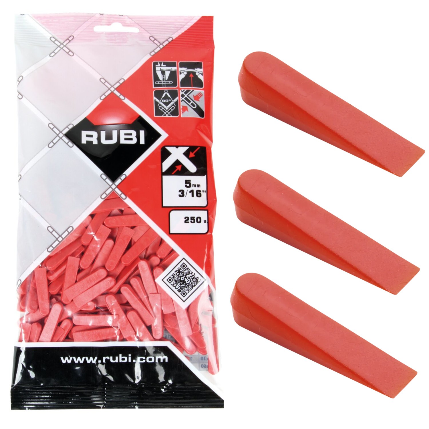 Kliny montażowe do fug 5mm 3/16" x 31mm 250szt. Rubi 02396