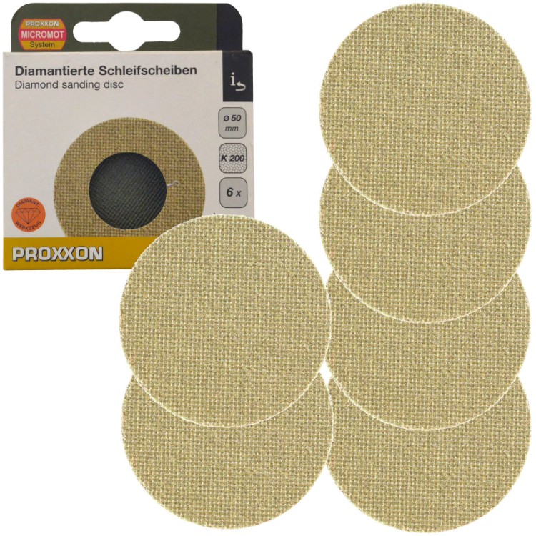 PROXXON 28676 Tarcze ścierne diamentowe 50mm P200 6szt.