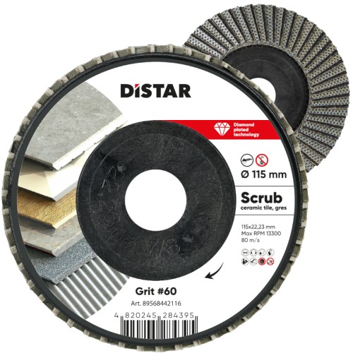Dysk diamentowy lamelkowy Scrub 115x22,23mm Gradacja 60 DISTAR 89568442116
