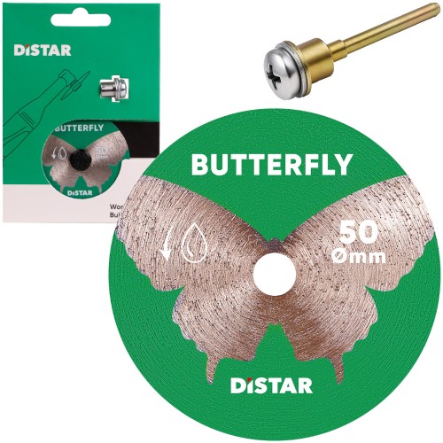 Diamentowa tarcza tnąca do ceramiki, gresu 50mm + trzpień Distar Butterfly
